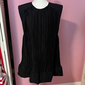 Elegant Black Pleated Dress